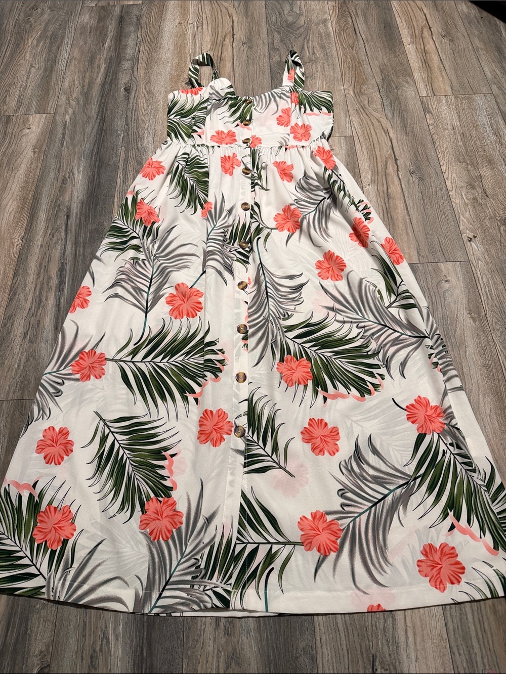 SHEIN Coral Floral Spaghetti-Strap Maxi Dress - Picture 2 of 8